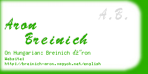 aron breinich business card